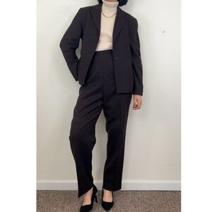 Vintage Bill Blass Wool Brown Pantsuit Classic Fit